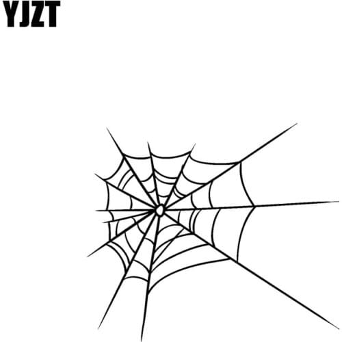 YJZT 14.5CM*12.6CM Original Spider Cobweb Minimalist Vinyl Decal Car Sticker Delicate Black/Silver C19-0705