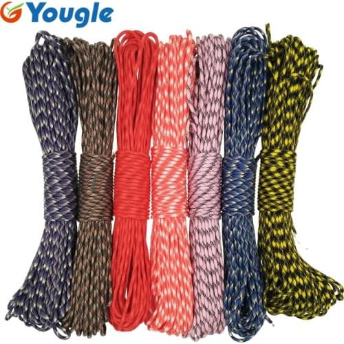 YOUGLE 100 FT 550 Paracord Parachute Cord 7 Strands Lanyard Rope Tent wind rope Close line 7 Colors 32-38