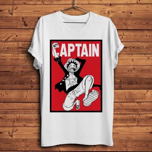 Pirate king Captain Lufy funny anime t shirt men white short sleeve homme casual tshirt unisex anime Op streetwear tee
