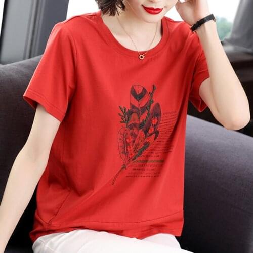 Plus Size T Shirt Women Embroidery Floral T-Shirt Female 2021 Summer Tops Cotton Casual Tshirt Woman Short Sleeve Tees ​Femme
