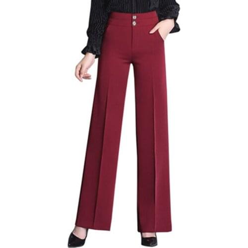 Womens Wide Leg Pants Long Section High Waist Large Size Loose Straight Pants Summer Drooping Suit Pants Professional Pants