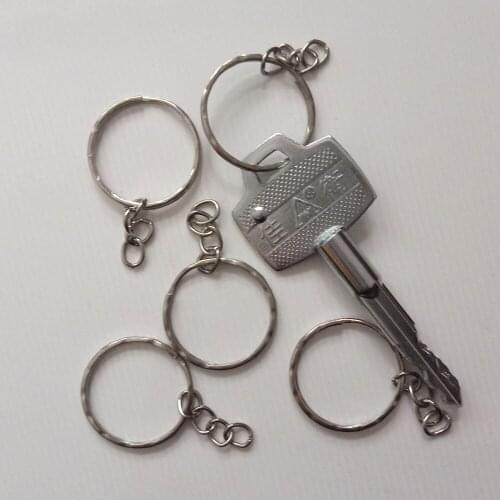 1000pcs Diameter 25mm Silvery Key Chains Circle Keyrings Jewelry Keychain Key Ring Diy Accessories