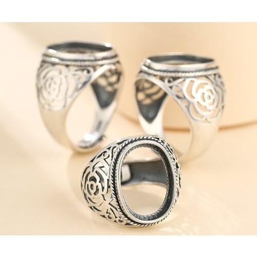 12*17mm 925 STERLING SILVER Semi Mount Bases Blanks base blank Pad rings ring Setting set jewelry gift A5496