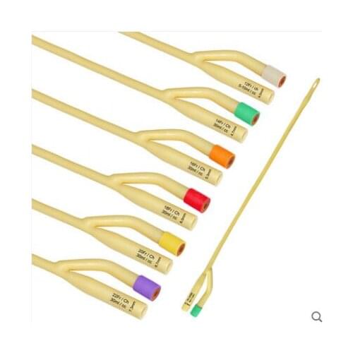 12pcs Latex Foley Catheter 2Way Silicone Coated Plastic Valve Urology penis Urethral Catheter Fr14 Fr16 Fr18 Fr20 Fr22 Fr24