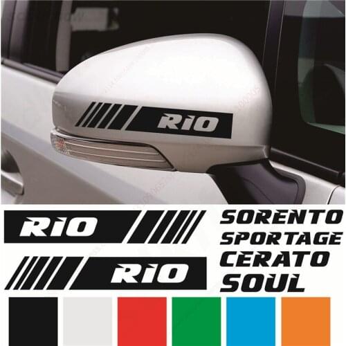 2pcs/lot Car Sports rearview Decal vinly Sticker Styling Windows For kia rio sorento cerato ceed sportage soul optima