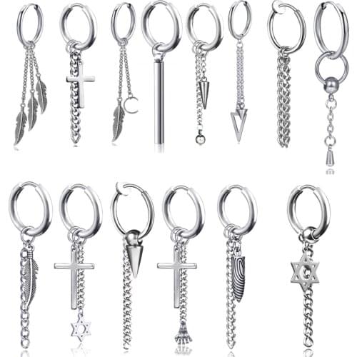 Korea Popular Hip Hop kpop bangtan boys Stud Earrings Fashion Leaf Stainless steel Pendant Earrings jewelry for men women