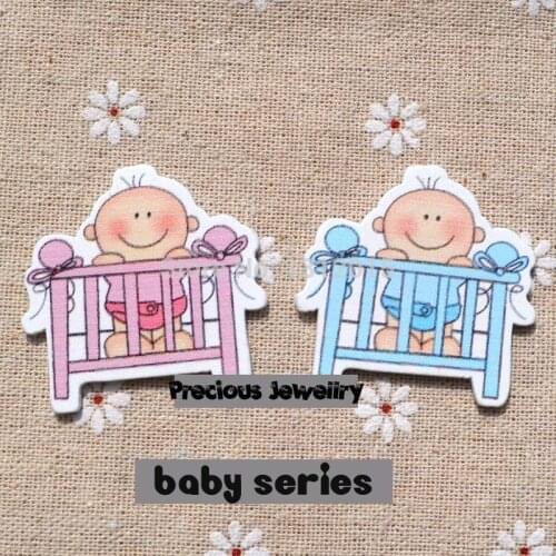 Free shipping wholesale 20pcs 40x40mm Cute multicolor Baby infanette Wood Crafts Fit Sewing Scrapbooking Crafts Decorate MZ236
