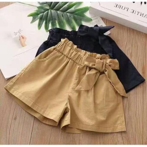 Girls Pants 2021 Summer New Solid Color Elastic Shorts Wild Big Girl Casual Shorts