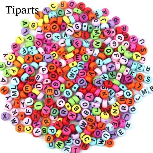 7mm Black White Mixed Letter Acrylic Beads Round Flat Alphabet Spacer Beads For Jewelry Making Handmade Diy Bracelet Necklace