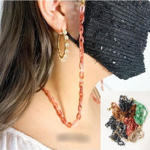 New arrival mask acrylic buckle handmade chain hanging chain glasses chain anti-lost necklace ladies party gift