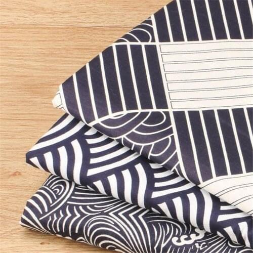 CF19 1/2 Yard 100% Cotton Wave Printed Japanese Style Fabric Patchwork Cotton Fabric DIY Handmade Sewing Fabirc For Handbags