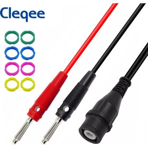 Cleqee P1203 BNC male plug to 4mm Banana plug Coaxial Cable Oscilloscope Test Lead 120CM