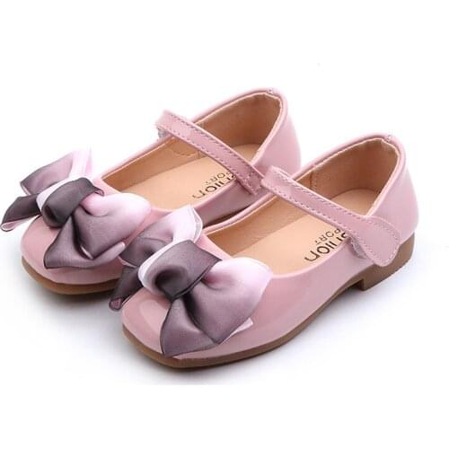 Princess Bow Shoes Kids Patent Leather Little Girl Flat Dress Shoes For Girls School Children Shoes 3 4 5 6 7 8 9 10 11 12 Years
