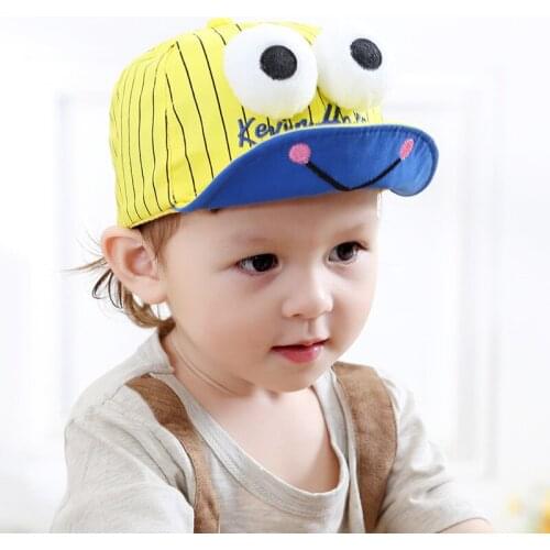 Children Infant Soft Crochet Snapback Baby Girl Boy Big Eyes Caps Outdoor Baseball Cap Summer Breathable Cute Sun Birds Hat DS19