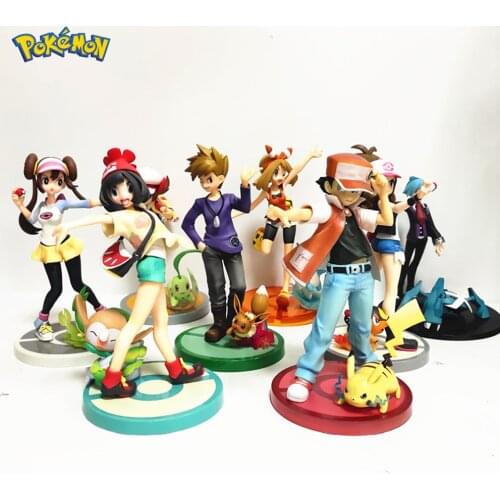 Pokemon Tepig Eevee Pikachu Metagross Mudkip Action Figure Toys 170mm Pokemon Go Blue Oak Ketchum Anime Figma Model Diorama Doll