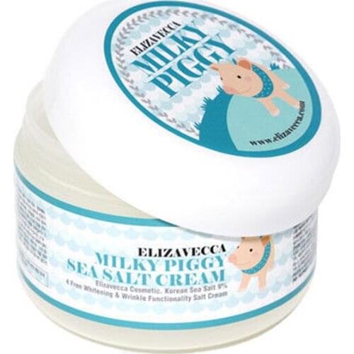ELIZAVECCA Milky Piggy Sea Salt Cream 100g Pig Skin Collagen Face Cream Wrinkle Care Whitening Moisturizing Korean cosmetics