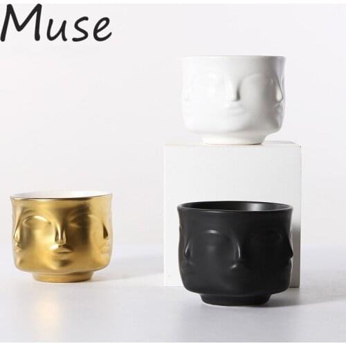 Nordic Style Porcelain Face Potted Vase Flower Vase For Decoration Home Soft Decorative Living Room Balcony Multi-meat Pottery