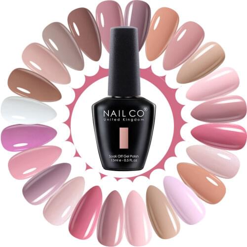 NAILCO 15ml Pink Nude Colors Gel Nail Polish Semi Permanent Gel Polish Varnishes Soak Off Nail Art Manicure Top Base Gel Lak Gel