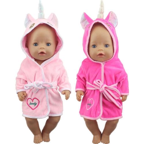 New Fashion Bathrobe Wear For 43cm Baby Doll 17 Inch Born Babies Dolls Clothes And Accessories
