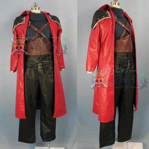 Game Final Fantasy VII Genesis·Rhapsodos Cosplay Costumes Red Swordsmen Suit Adult Unisex Role Playing Clothing Custom-Make