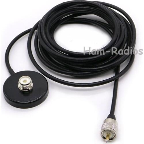 SO239 Mount Magnetic Base UHF PL-259 Antenna Cable Roof or Trunk for Mobile Radios PL259 Connector for Yaesu Kenwood HYT Vertex