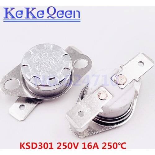 KSD301 250V 16A 250 Celsius Degree Thermostat Temperature Thermal Control Switch