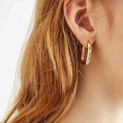 Best Lady Fashion Copper Huggies Circle Hoop Earrings for Women Punk Crystal Shiny Moon Heart Drop Dangle Earrings Jewelry Gifts