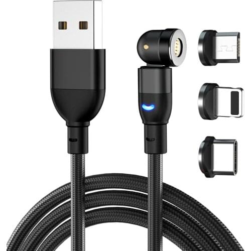 Fast charge Cables Magnetic support charging and data transferring Nylon Braided cable for IOS type c micro usb devices