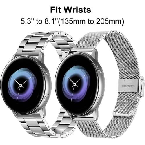 For Samsung Galaxy Watch Active 2 40mm 44mm strap 20mm 22mm Metal wrist bracelet for galaxy watch 46mm/gear s3 Frontier band