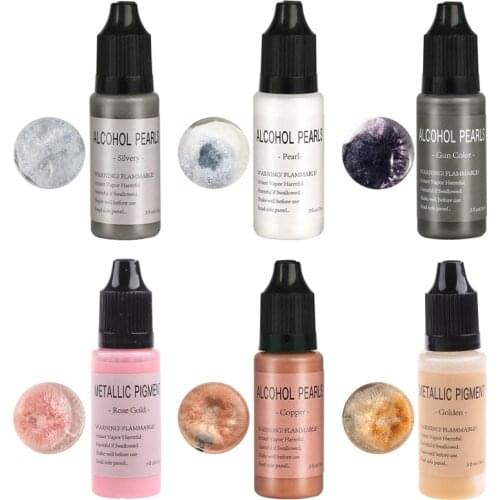Metallic Alcohol Pigment Resin Dye Alcohol-Based Ink Concentrated Paint Epoxy Resin Colorant Resin Casting Crafts15ml