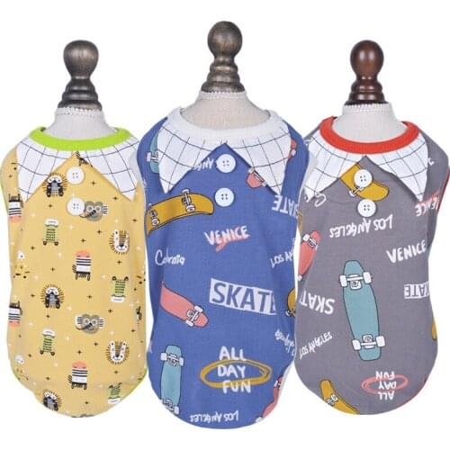A Soft Puppy Clothes Summer Soft Dog Vest Printed Pet T-shirt For Small Dogs Chihuahua Cat Vests Shirt Coat Jacket Pet Costume