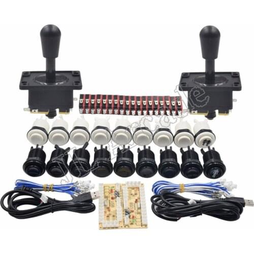 2 spelers Arcade DIY Kit Nul Vertraging USB Encoder Amerikaanse Stijl Joystick 28mm Push Button PC Mame Raspberry pi 1 2 3