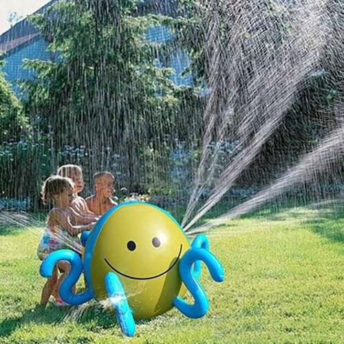 Inflatable Spraying Water Octopus Summer Kids Outdoor Playing Water Game Water Jet Ball Beach Ball Lawn Game Spraying Octopus