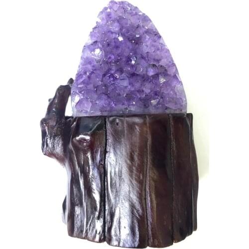 Natural amethyst cave cluster treasure pot wealth degaussification transfer raw stone living room office table furnishings