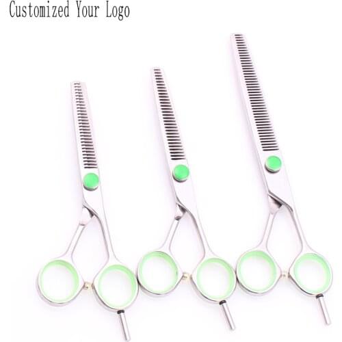 5'' 5.5'' 6'' 7" JP 440C Customized Brand Hairdressers Scissors Thinning Scissors Professional Hair Scissors Dropshipping C1121