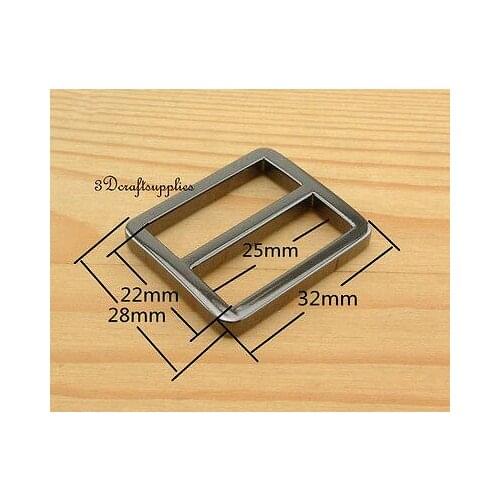 Strap adjuster rectangle sliders alloy gunmetal 25 mm 1 inch 10pcs U9