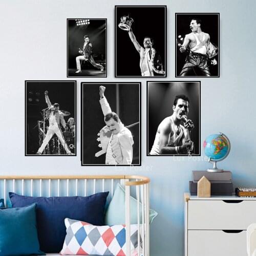 Bohemian Rhapsody Freddie Mercury Poster and Prints Rock Music Star Canvas Painting Wall Art Pictures For Living Room Home Decor