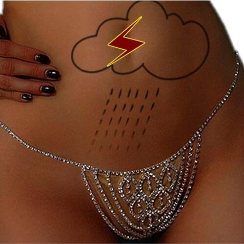 Sexy Heart Rhinestone Body Chains Jewelry Waist Round Panties for Women Crystal Thong Belly Chain Jewelry shorts