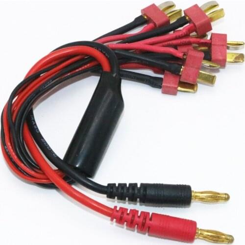 1pcs 4.0mm banana connector plug 4mm to 6 T male plug head connecting line cable 30CM For Imax B6 B6AC Charger
