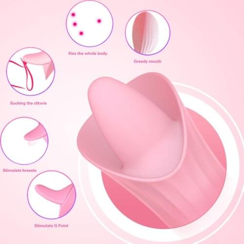 Vagina Licking Vibrator Penis Ring Nipple Anal Sucking Oral Clitoris Stimulator 10 Frequency Powerful Sex Toys for Women Couple