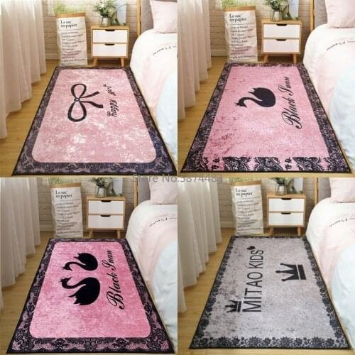 Golden Diamond Velvet Princess Room Carpet Bedroom Bedside Blanket Girl Pink Room Fully Covered Floor Mats Can Sleep and Sit