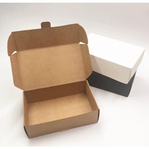 100Pcs Kraft Paper Rectangle Shape Gift Packaging Candy Boxes Brown Cardboard Wedding Souvenir Handmade Soap Storage Boxes
