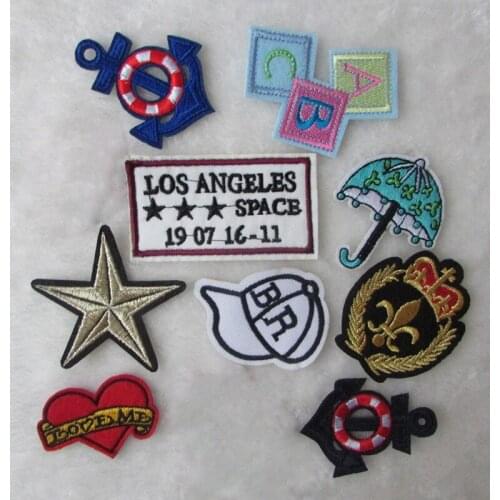 2016 year different types child favorite cartoon melt adhesive applique embroidery patches stripes DIY clothing accessory