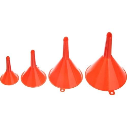 4pcs Plastic Mptorcycle Car Multi Use Oil Funnel Household Kitchen Garage Liquid Petrol Funnel 55-125mm Tool
