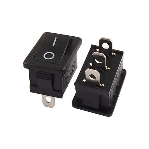 AC 6A/250V 10A/125V On-On I/O 2 Position SPDT Boat Rocker Switch 3 Pin x 10 Pcs KCD1-102