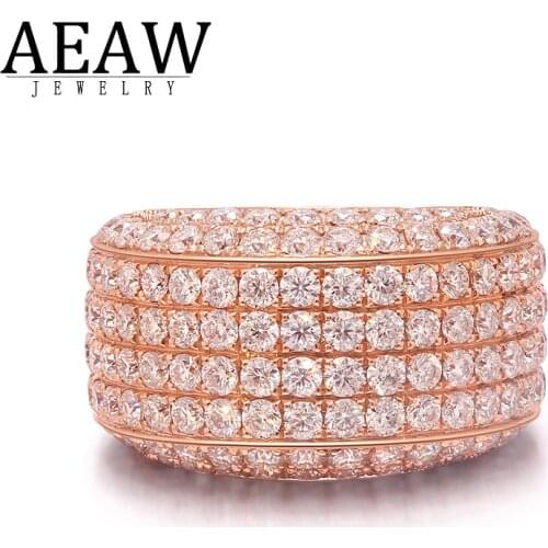 AEAW Luxury Center 10mm Width DF Color VVS Moissanite Engagement Ring in S925 silver ring