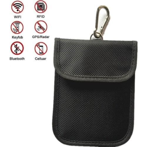 Faraday Car Remote Key Bag FOB Signal Blocker Case Anti Theft Bags RFID Signal Shielding Protector Pouch For Keyless Car BAG1064