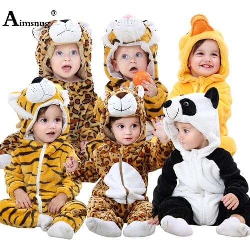 Unisex Boys Girls Autumn Cute Print Rompers Kids Clothing 2021 Hooded Overalls Children Toddler Fashion Zipper Winter Bodysuits