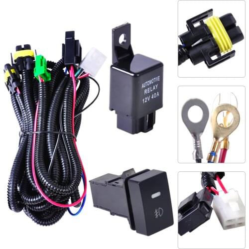DWCX Wiring Harness Sockets Wire + Switch for H11 Fog Light Lamp for Ford Focus Acura Nissan Suzuki Subaru Lincoln Honda CR-V