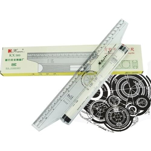 Kewen Plastic Multi-purpose Angle Parallel Ruler 30cm Universal Parallel Scroll Ruler Rolling Pusher Balancing Scale Ruler KX300